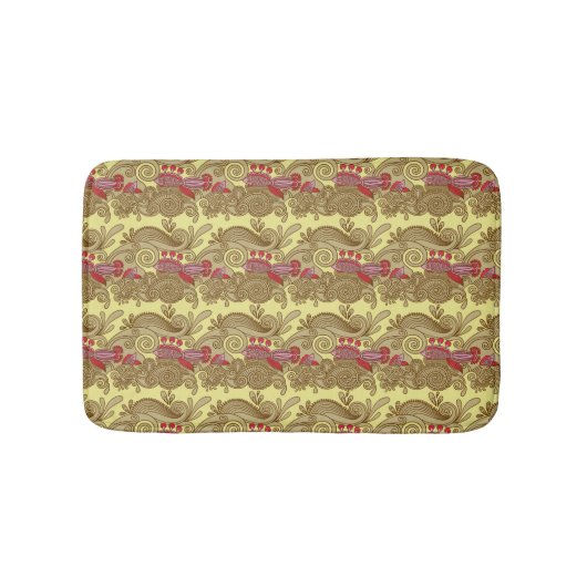 Muster mit Fischen und Welle Badematte (Vorderseite)