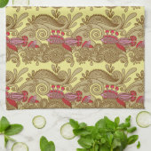 Muster mit Fischen und Welle Handtuch (Gefaltet)