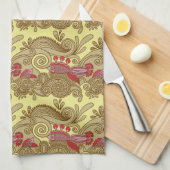 Muster mit Fischen und Welle Handtuch (Viertel Falte)