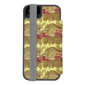 Muster mit Fischen und Welle Incipio iPhone Geldbeutel-Hülle (Folio Rückseite)