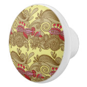 Muster mit Fischen und Welle Keramikknauf (Rechts)