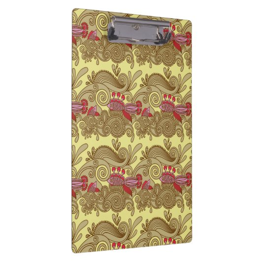 Muster mit Fischen und Welle Klemmbrett (Rechts)