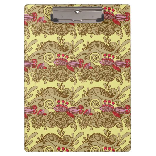 Muster mit Fischen und Welle Klemmbrett (Vorderseite)