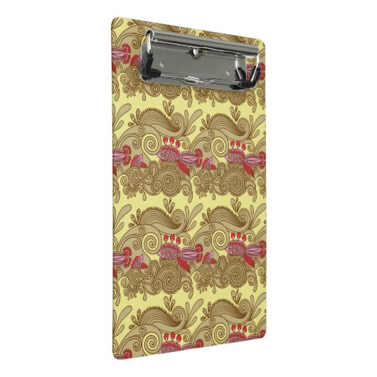 Muster mit Fischen und Welle Mini Klemmbrett (Schrägansicht)