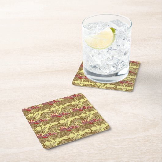 Muster mit Fischen und Welle Rechteckiger Pappuntersetzer (Vor Ort)