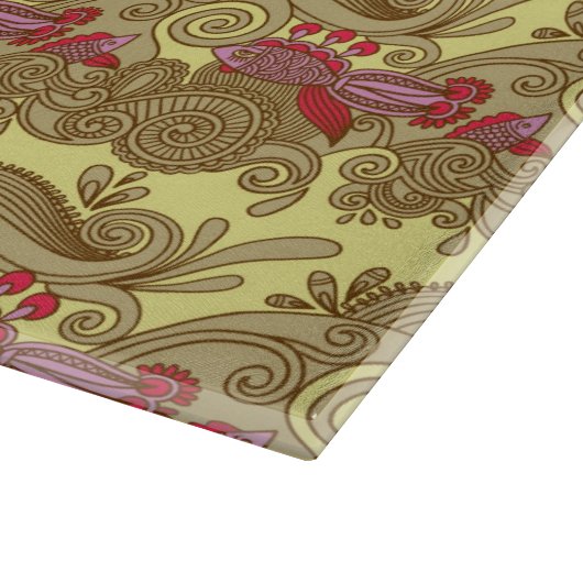 Muster mit Fischen und Welle Schneidebrett (Ecke)