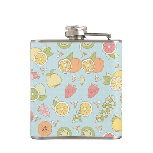 Muster mit Früchten und Beeren Flachmann (Rückseite)