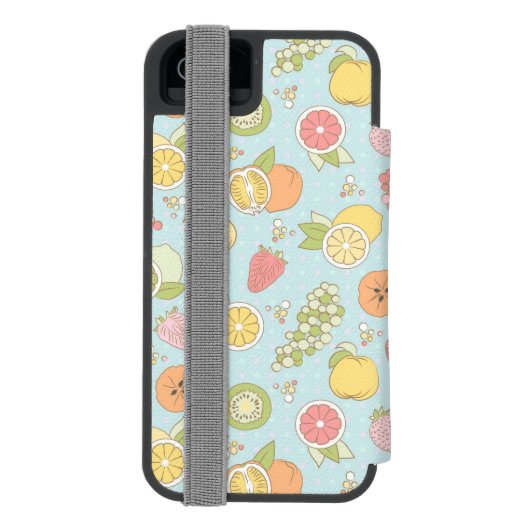 Muster mit Früchten und Beeren Incipio iPhone Geldbeutel-Hülle (Folio Rückseite)