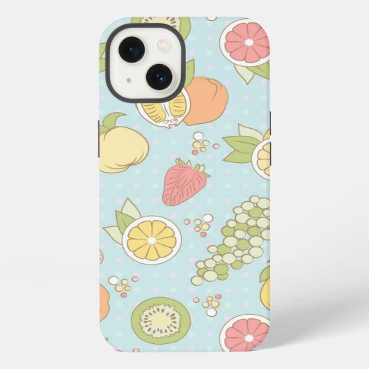 Muster mit Früchten und Beeren iPhone Hülle (Rückseite)