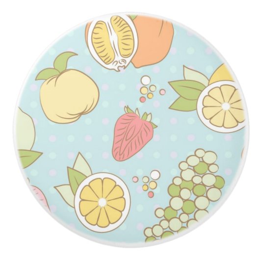 Muster mit Früchten und Beeren Keramikknauf (Vorderseite)