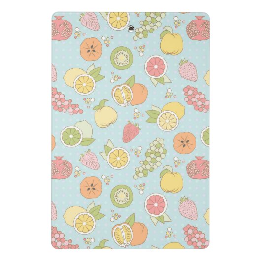 Muster mit Früchten und Beeren Mini Klemmbrett (Rückseite)