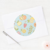 Muster mit Früchten und Beeren Runder Aufkleber (Umschlag)