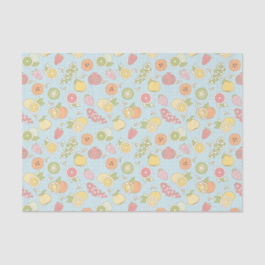 Muster mit Früchten und Beeren Seidenpapier (Vorderseite)