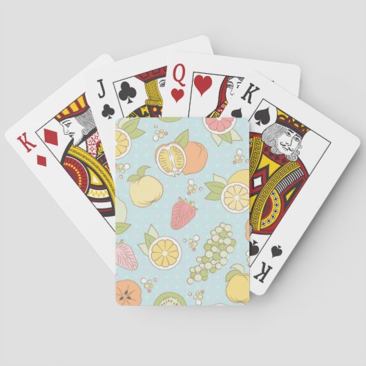 Muster mit Früchten und Beeren Spielkarten (Rückseite)
