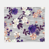 Muster mit Frühlingsblumen Muster mit Feder fl Fleecedecke (Vorderseite (Horizontal))