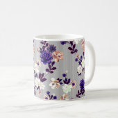 Muster mit Frühlingsblumen Muster mit Feder fl Kaffeetasse (VorderseiteRechts)