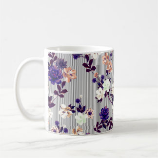 Muster mit Frühlingsblumen Muster mit Feder fl Kaffeetasse