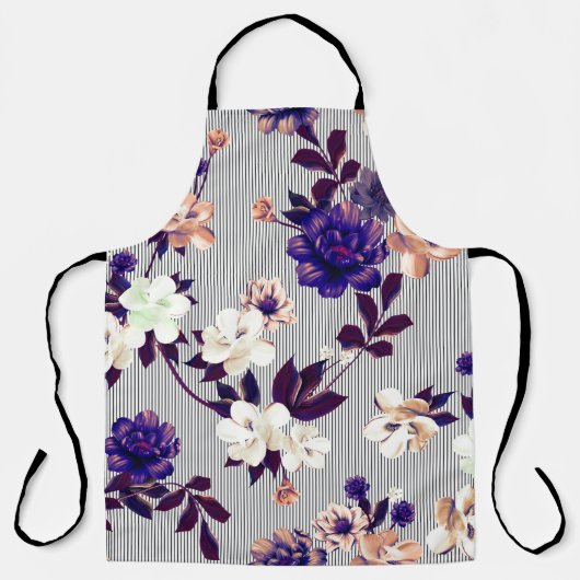 Muster mit Frühlingsblumen Muster mit Feder fl Schürze (Vorderseite)