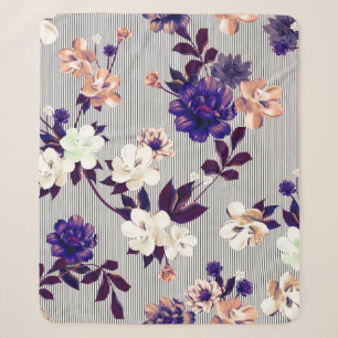 Muster mit Frühlingsblumen Muster mit Feder fl Sherpadecke