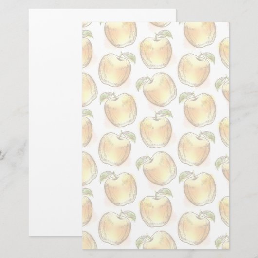 Muster mit gelbem Apfel Briefpapier (Vorne/Hinten)