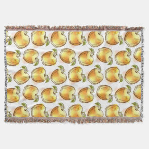 Muster mit gelbem Apfel Decke