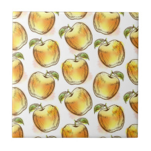 Muster mit gelbem Apfel Fliese