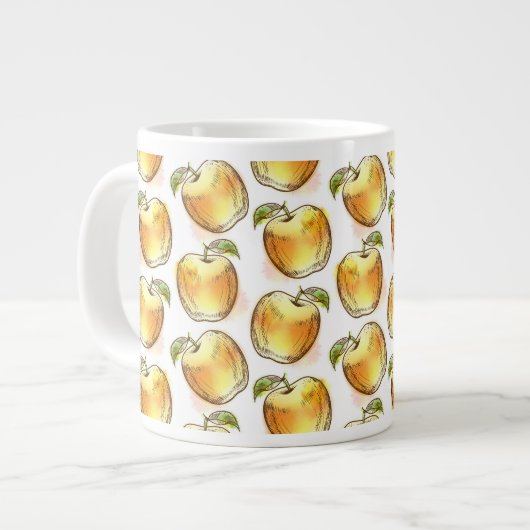Muster mit gelbem Apfel Jumbo-Tasse (Vorderseite Links)