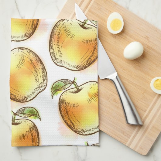Muster mit gelbem Apfel Küchentuch (Viertel Falte)