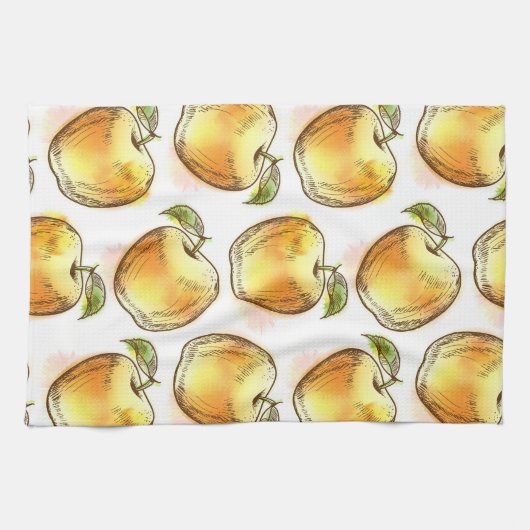 Muster mit gelbem Apfel Küchentuch (Horizontal)