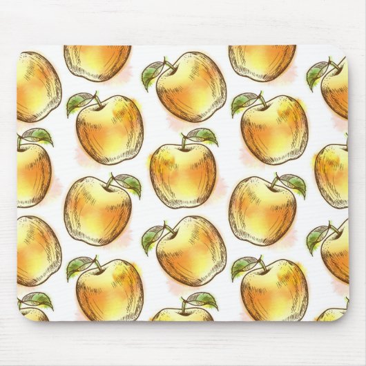 Muster mit gelbem Apfel Mousepad (Vorne)