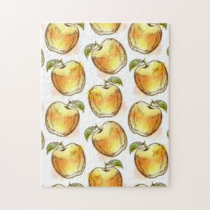 Muster mit gelbem Apfel Puzzle