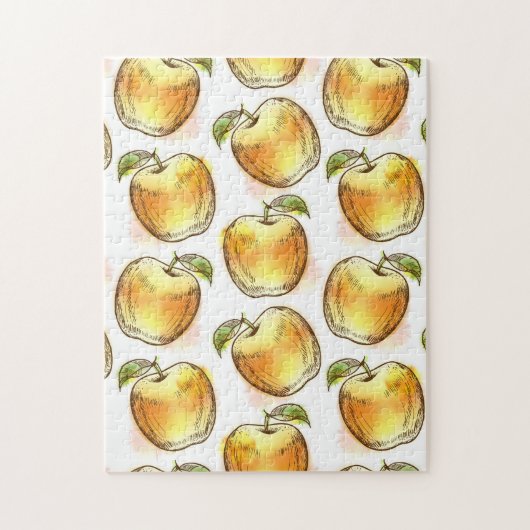Muster mit gelbem Apfel Puzzle (Vertikal)