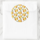 Muster mit gelbem Apfel Runder Aufkleber (Tasche)