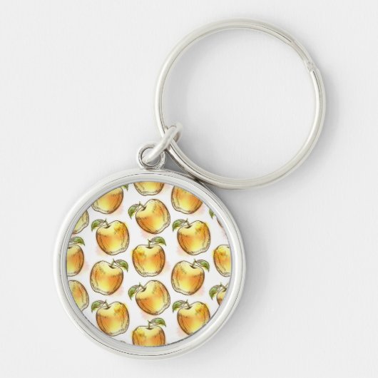 Muster mit gelbem Apfel Schlüsselanhänger (Vorne)