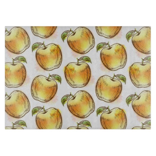 Muster mit gelbem Apfel Schneidebrett (Vorderseite)