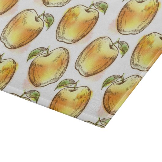 Muster mit gelbem Apfel Schneidebrett (Ecke)