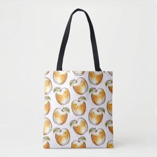 Muster mit gelbem Apfel Tasche (Vorderseite)
