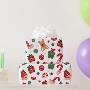 Muster mit Geschenken, Bonbons und Spielzeug Geschenkpapier