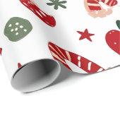 Muster mit Geschenken, Bonbons und Spielzeug Geschenkpapier (Rolleneckpunkt)