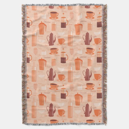 Muster mit Getränken und Text Decke (Vorderseite Vertikal)