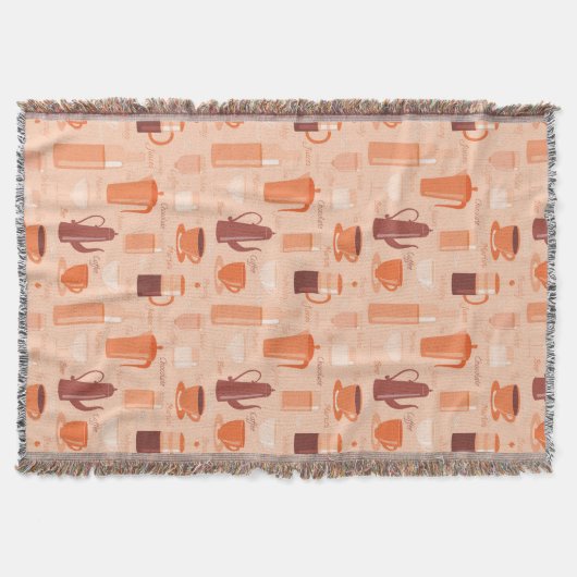 Muster mit Getränken und Text Decke (Vorderseite)