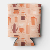 Muster mit Getränken und Text Dosenkühler (Vorderseite)