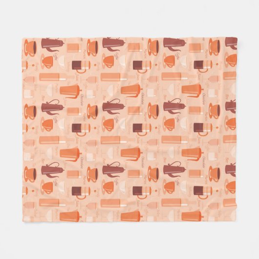 Muster mit Getränken und Text Fleecedecke (Vorderseite (Horizontal))