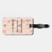 Muster mit Getränken und Text Gepäckanhänger (Rückseite horizontal)