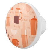 Muster mit Getränken und Text Keramikknauf (Rechts)