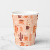 Muster mit Getränken und Text Pappbecher (Rückseite)