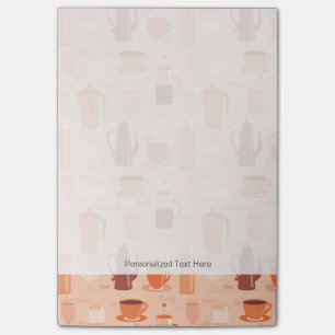 Muster mit Getränken und Text Post-it Klebezettel