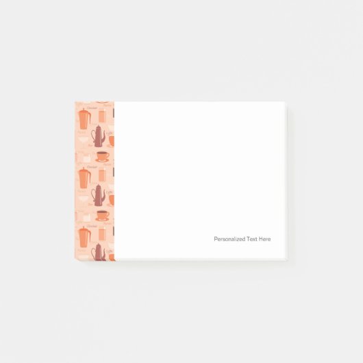 Muster mit Getränken und Text Post-it Klebezettel (Vorderseite)