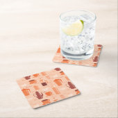 Muster mit Getränken und Text Rechteckiger Pappuntersetzer (Vor Ort)