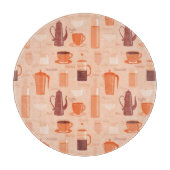 Muster mit Getränken und Text Schneidebrett (Vorderseite)